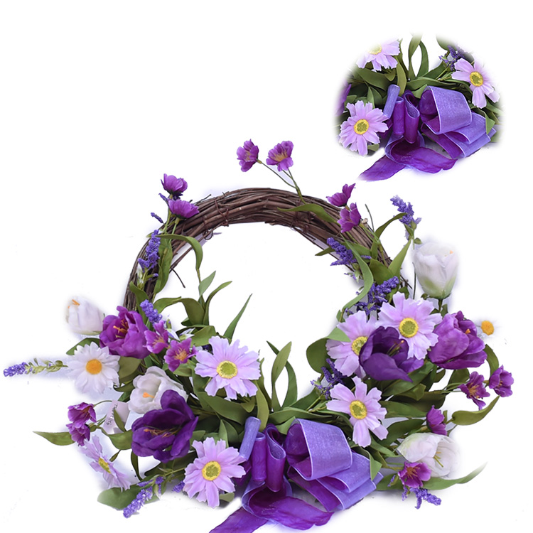 New Design Colorful artifical Luxury plant wreath Tulip Half Wreath for home decoration