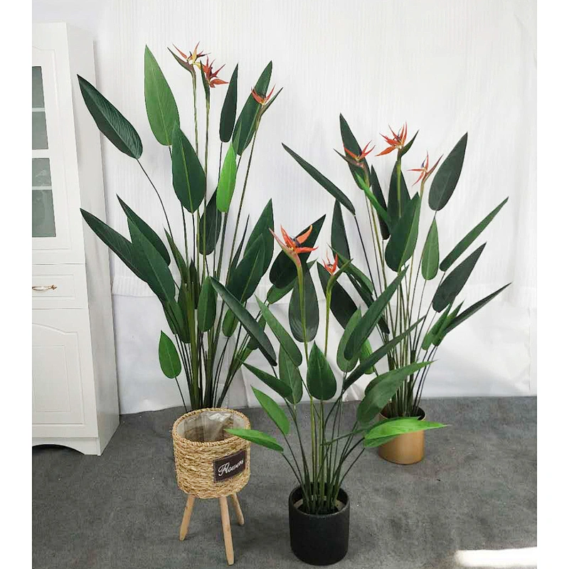Factory Direct Sale Quickly Delivery Artificial Leaves Trees Paradise Bird Plant Bonsai Trees Paradise Bird