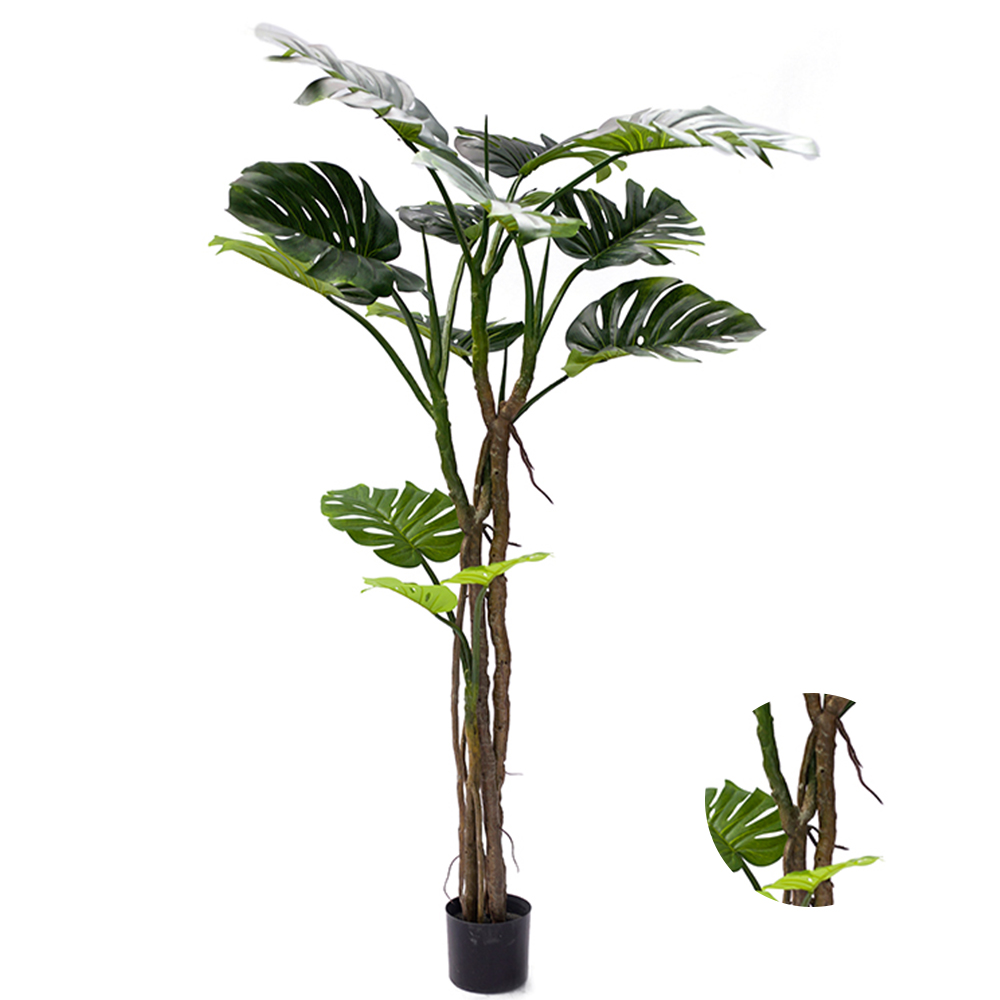 Wholesale Selling Charm Monstera Leaf  Outdoor Simulation Variegata Artificial Monstera