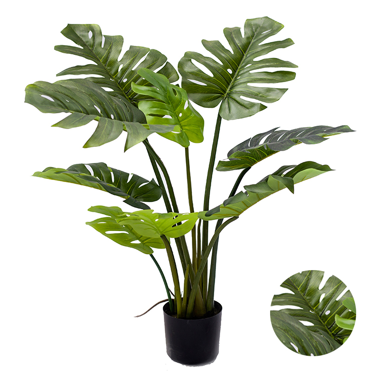 Wedding Home Decorative Preserved Small Artificial Monstera Leaves Quality Nataural Real Touch Monstera