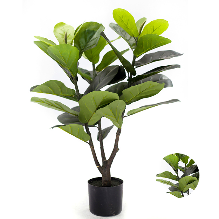 Artificial Real Greenery Touch Fiddle Tree Plant Decorative Indoor Outdoor Home Office Fiddle Leaf Tree