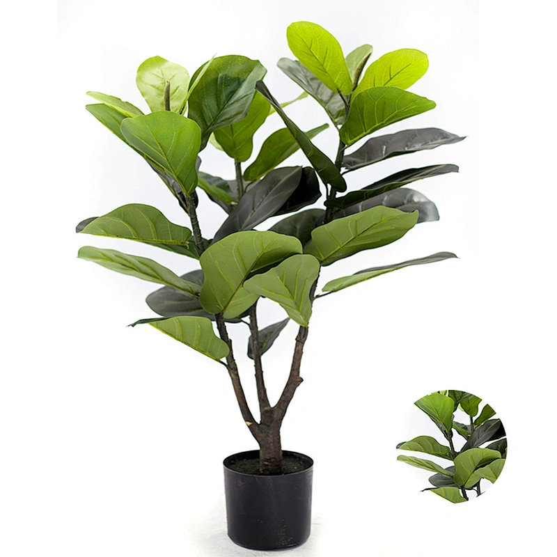 Artificial Real Greenery Touch Fiddle Tree Plant Decorative Indoor Outdoor Home Office Fiddle Leaf Tree