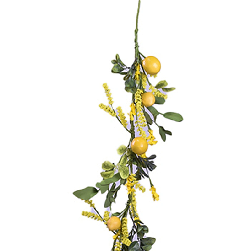 Made In China Ornamental Hand Wrapped Spring Floral Lemon Garland Real Touch Wild Flower Garland