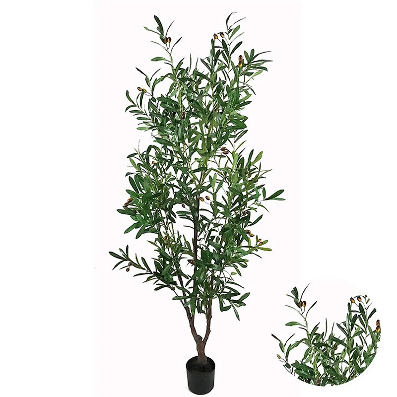 New Style Natural Touch Artificial Oliver Tree Plant Floor-To-Ceiling Artificial Oliver Tree In The Living Room