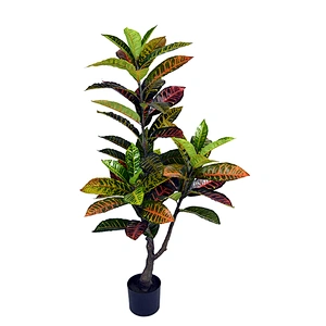 New design Codiaeum variegatum Plant High Quality Wholesale Artificial Leaves Codiaeum variegatum Plant For Sale