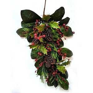 Christmas Gift Supplies Home Decor Wall Door Hanging Decoration Artifical Flower Wreath