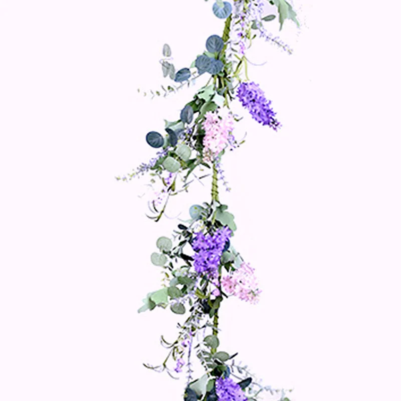 Hand Wrapped Spring Floral Lilac Garland Real Touch Artifical Plant Spring Flower Garland