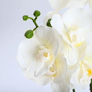 Home Wedding Decor White Artificial Flowers Cymbidium Orchid Faux Water Butterfly Orchid