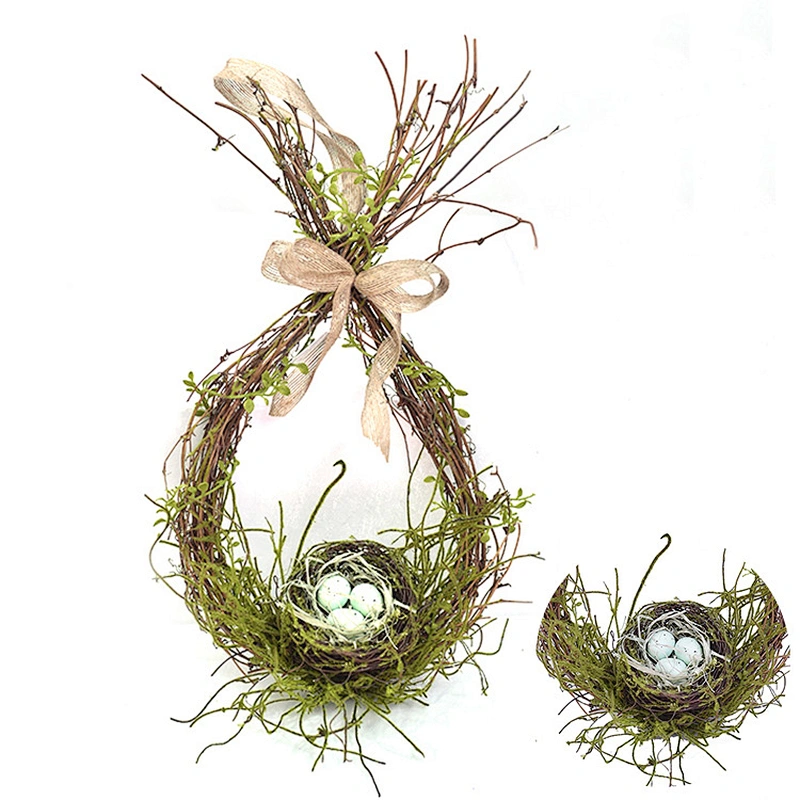New Design Spring Floral Egg Wreath Decoration Easter Decorative Artifical Plant Wreath On Sale
