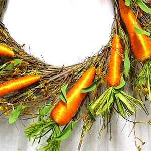 New Style Perfect Design Carrot Wreath Silkyway Spring Easter 24in Carrot Wreath With Twig Base