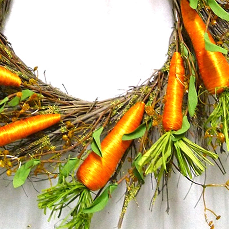 New Style Perfect Design Carrot Wreath Silkyway Spring Easter 24in Carrot Wreath With Twig Base