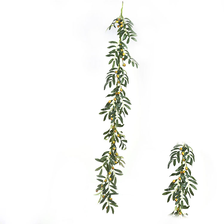 Colorful Real Touch Wild flower Garland decorations Oliver leaves with fruits garland