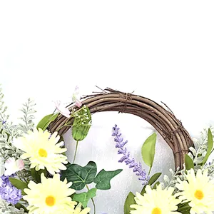 New Design Hand Wrapped Spring Floral Lavender Wreath artificial decorative half wreaths