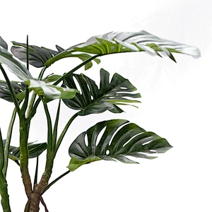 Wholesale Selling Charm Monstera Leaf  Outdoor Simulation Variegata Artificial Monstera