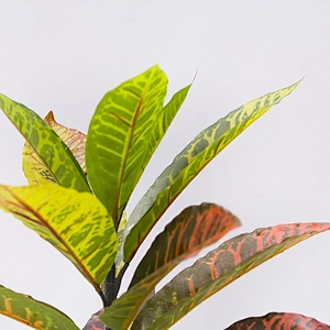 Factory Supply Artificial Plastic colored foliage artificial croton leaves plastic croton for sale
