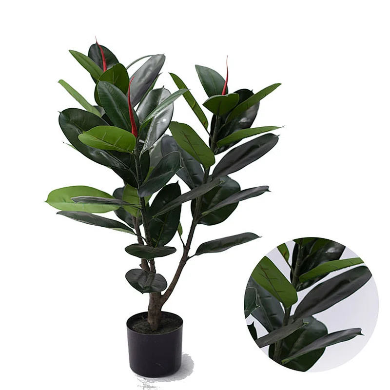 New Design Garden indoor display trees rubber tree products real touch artificial rubber plant