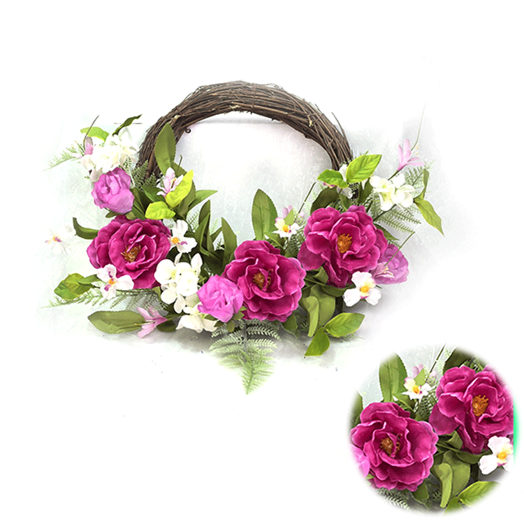 Arts And Crafts Luxury Spring Peony frame handmade Wreath Real Touch Half Wreath