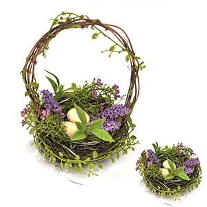 Easter Personalized Spring Wreaths Hand Wrapped Spring Floral Wreath For Home Decoration
