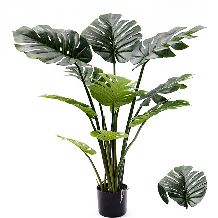 New Design Real Touch  Plant Charming Monstera Adansonii Variegated New Products Artificial Plastic Monstera Plants