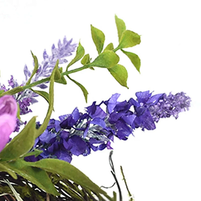 Factory Supply Easter Tulip Lavender Basket Spring Floral Egg With Tulip Bird Nest Basket