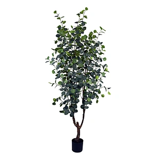 Large Outdoor Artificial Eucalyptus Leaves Branches Foliace Plastic Fabric Evergreen Eucalyptus Plants