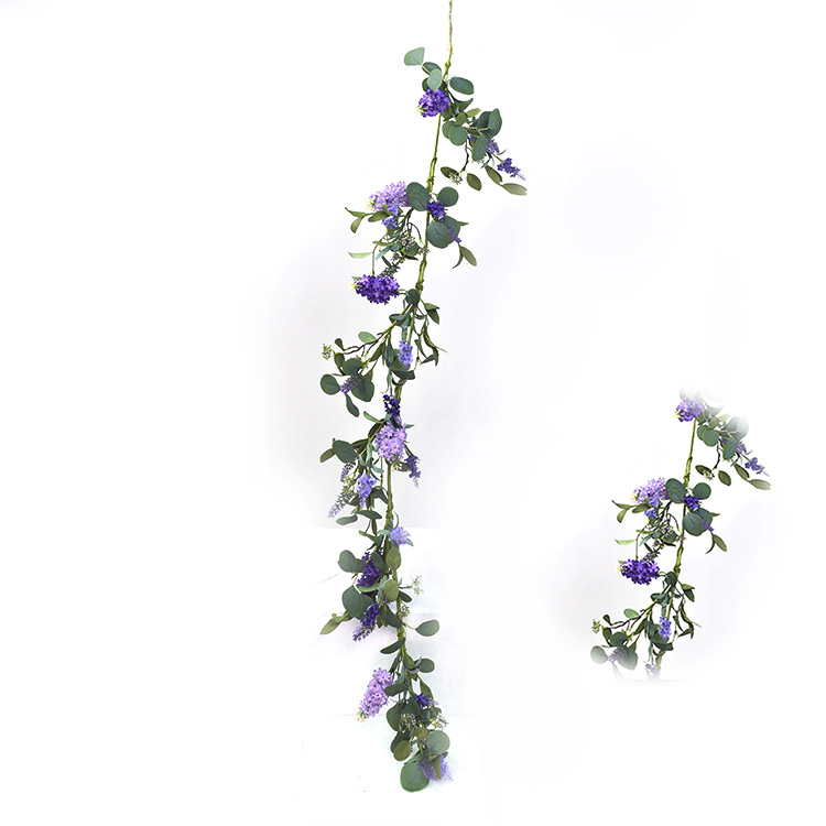 Hand Wrapped decoration simulation Garland Lilac Spring Garland with silver dollar garland