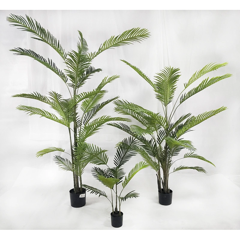 Quickly Delivery Indoor Decoration Greenery Ornamental Areca Palm Leaf Plates Artificial Areca Palm Trees Plant