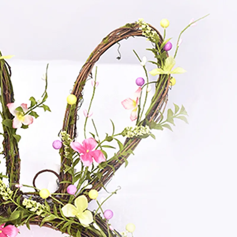 Ornamental Bunny Wreath with wild flower Real Touch Handy Carfts decorative wreaths