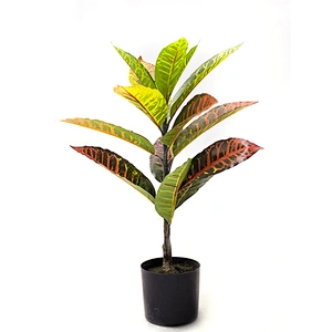 Factory Supply Ornamental Wholesale Artificial Plant Tree Colored Foliage Artificial Croton Leaves Plants For Sale