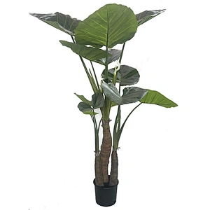 QingDao Indoor Cheap Artificial Taro Plants And Trees Evergreen Taro For Wholesale