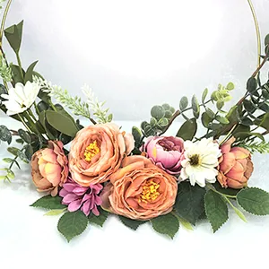 personalized Luxury spring Peony frame wreaths artificial decorative half wreaths on sale