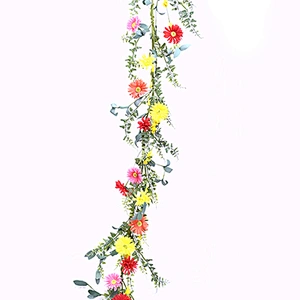 Hand Wrapped Spring Floral Daisy Garland artifical plant Garland For home Decoration