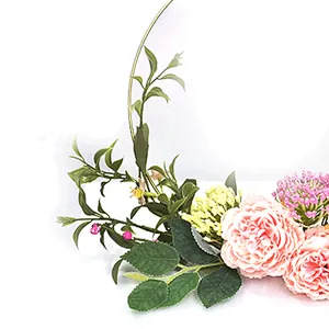 personalized Ornamental Real Touch Handy Carfts Wreath Peony Half Wreath for home decoration