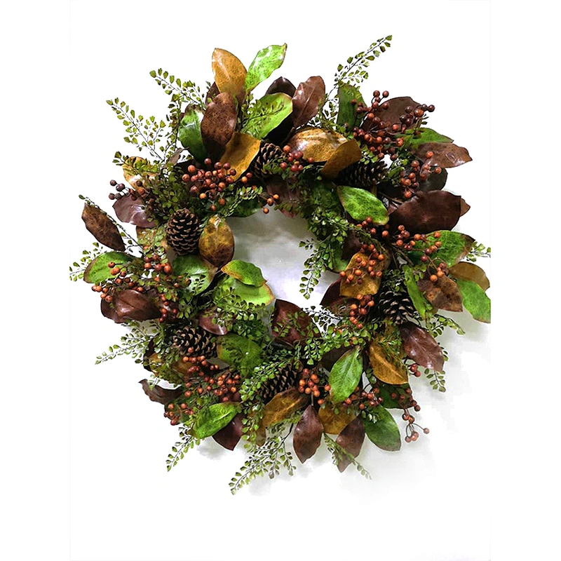 New Design Nordic Style Outdoor Indoor Colorful Artificial Wedding Christmas Wreath