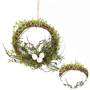 Personalized Egg Decoration Wreath Hand Wrapped Spring Floral Decorative Flowers Wreaths