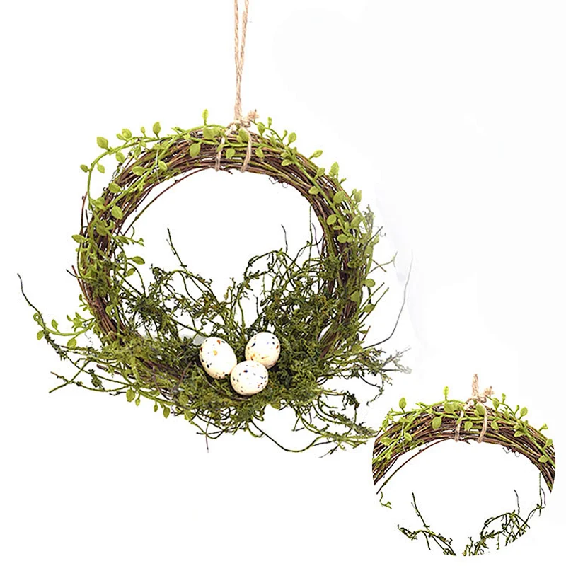 Personalized Egg Decoration Wreath Hand Wrapped Spring Floral Decorative Flowers Wreaths