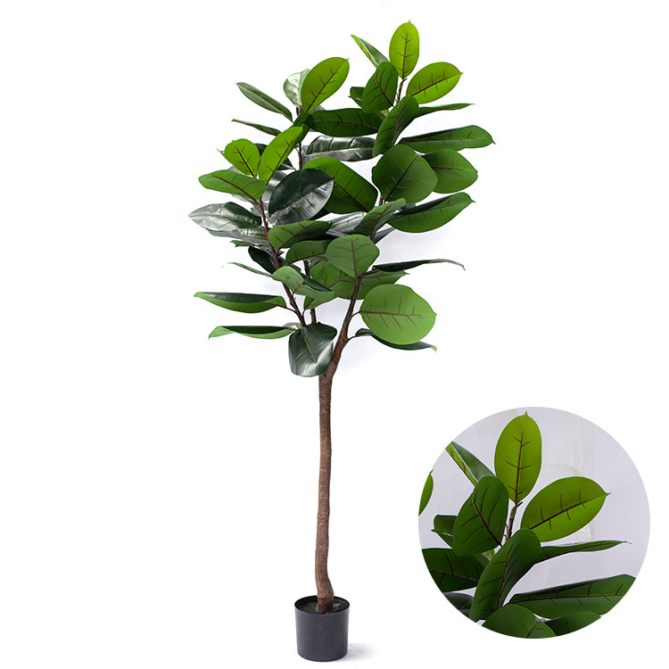 Factory Wholesale Price indoor large artificial decorative rubber tree artificial greenery rubber leaves