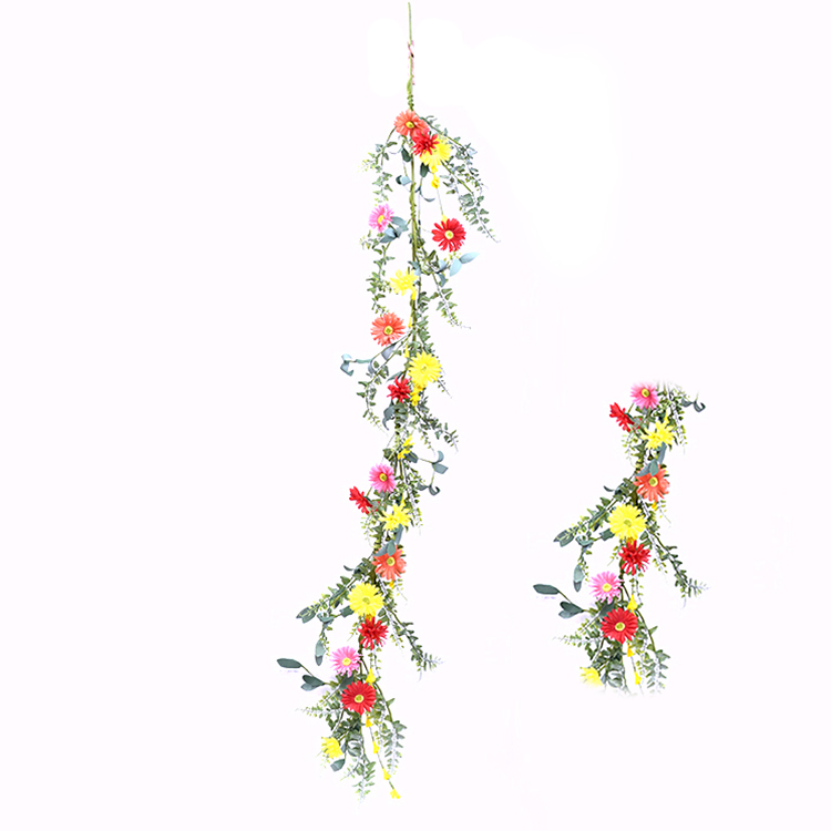 Hand Wrapped Spring Floral Daisy Garland artifical plant Garland For home Decoration