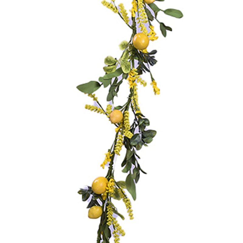 Made In China Ornamental Hand Wrapped Spring Floral Lemon Garland Real Touch Wild Flower Garland