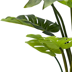 Wholesale Plastic Big Leaf Green Variegated Monstera  Decor Artificial Monstera Plants