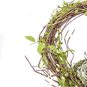 Artificial Easter Candle Ring Wreath Spring Floral Decorative Egg With Berry Wreath