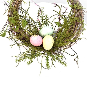 New Design Hand Wrapped Decoration Simulation Spring Wreaths Easter Candle Ring Wreath