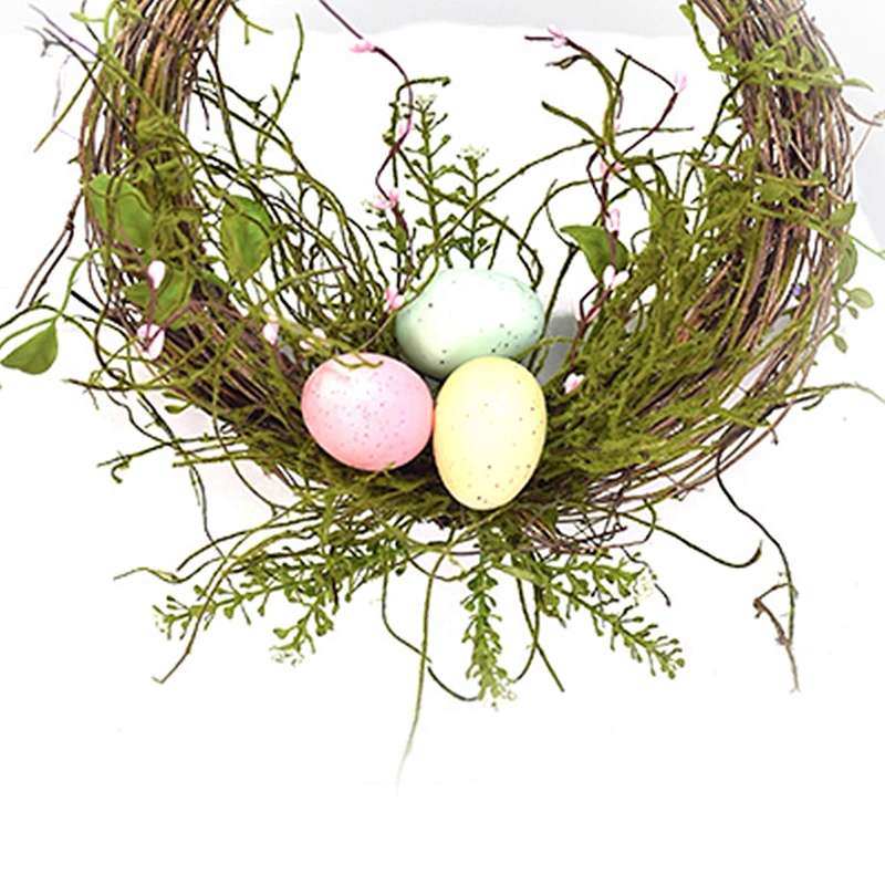New Design Hand Wrapped Decoration Simulation Spring Wreaths Easter Candle Ring Wreath