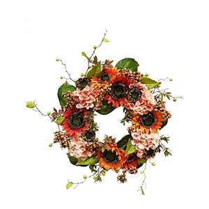Artificial Hydrangea Wreath Natural Christmas/Autumn Indoor/outdoor hydrangea Wreath Decoration