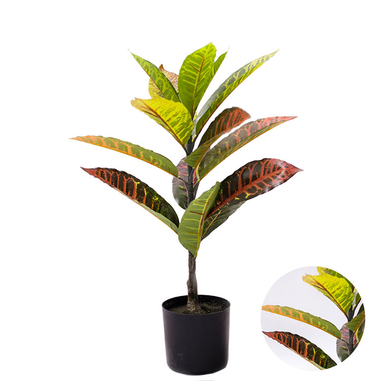 Potted Artificial Tree Decor Ornamental colored foliage artificial colored foliage plant for Home