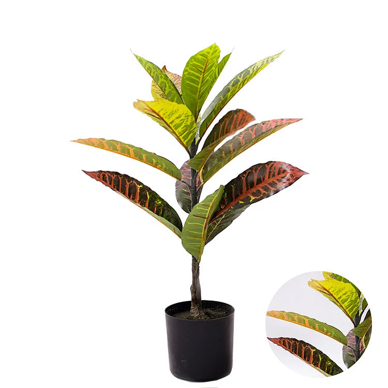 Potted Artificial Tree Decor Ornamental colored foliage artificial colored foliage plant for Home