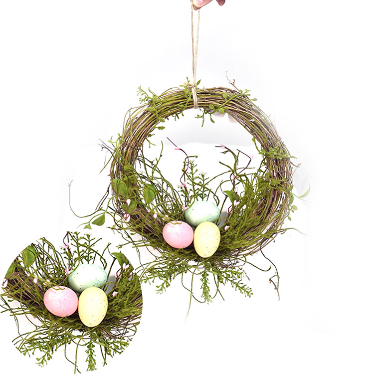 Ornamental Handy Carfts Easter Decorative Flowers Wreaths Decorative Egg Wreath With Berry Wreath