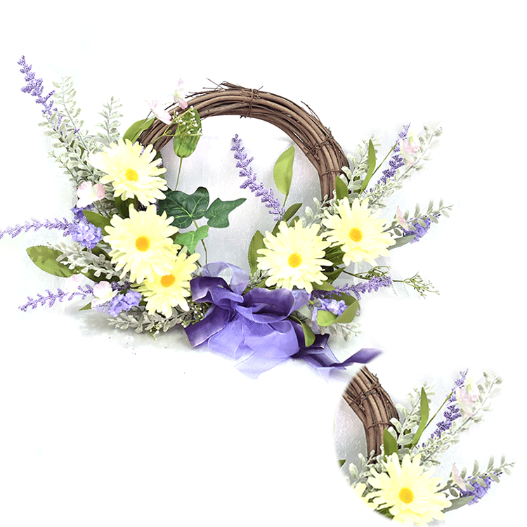 Luxury handmade artifical plant Wreath Lanvender Half Wreath for home decoration