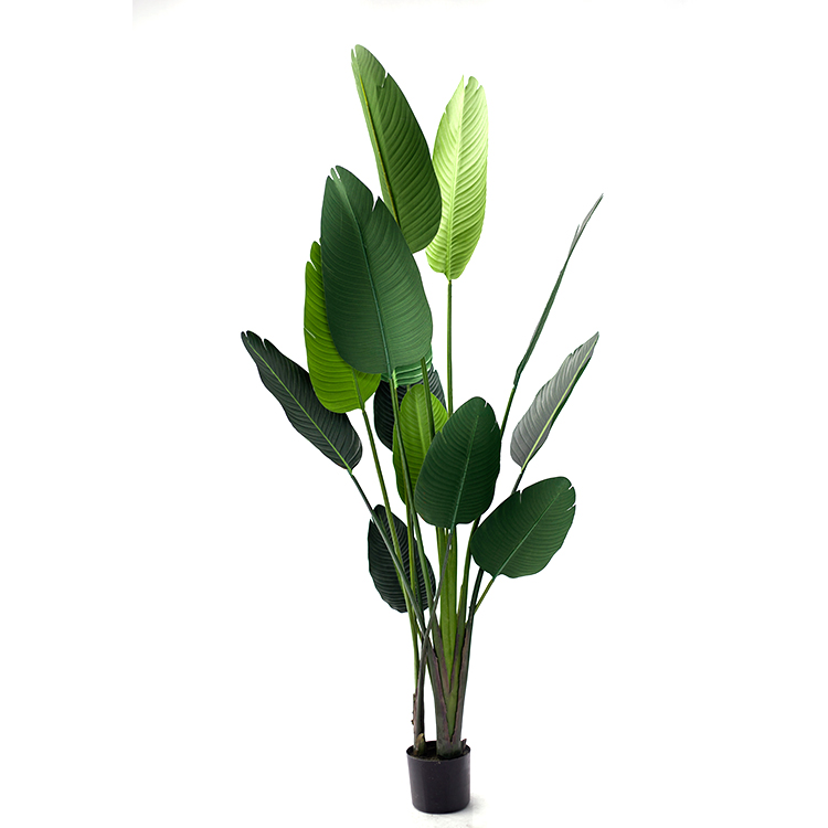 Free Samples Green Bonsai Plastic Tree Plant Decor Artificial Banana Tree For Indoor Decoration