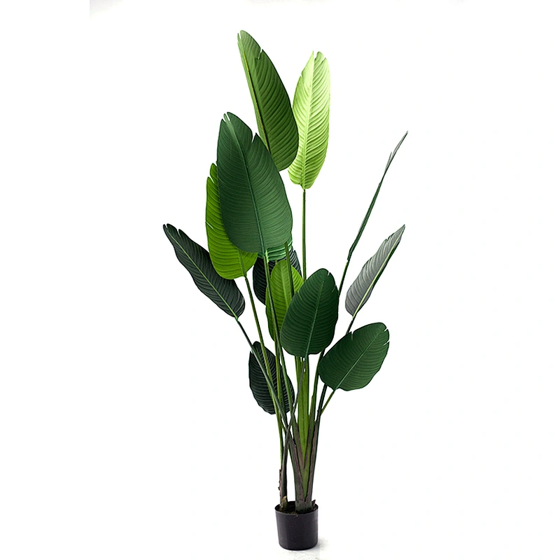 Free Samples Green Bonsai Plastic Tree Plant Decor Artificial Banana Tree For Indoor Decoration